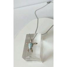 Ασημένιο κολιέ Χελώνα με πέτρα (SN175)